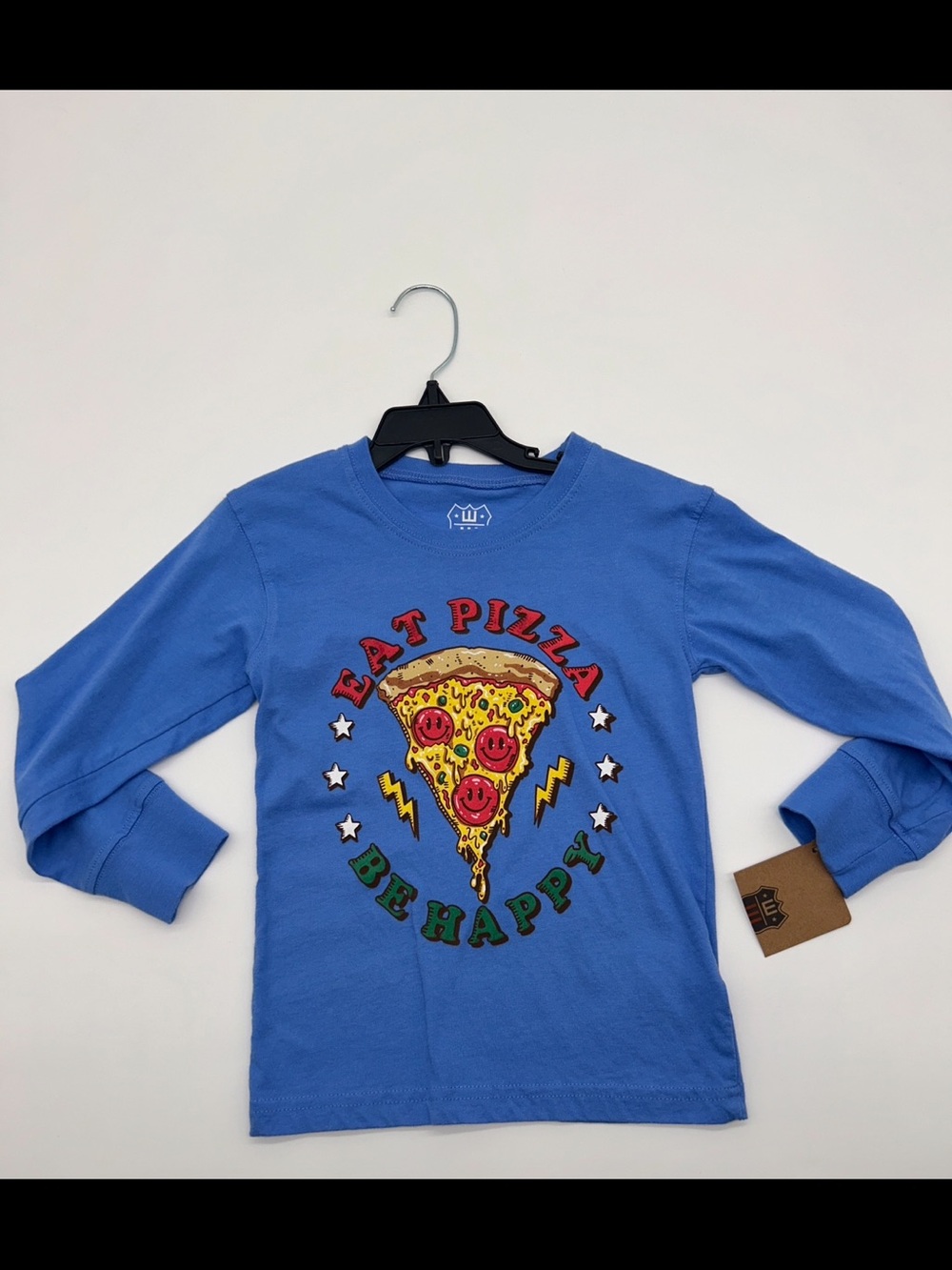 Wes and Willy Kids 3T Long Sleeve Pizza Shirt Organic Cotton